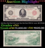 1914 $10 Large Size Red Seal FRN Rare Red Seal St. Louis, MO Grades vf+ FR-899