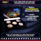 5x 1oz Silver Round Star Wars Set, Darth Vader, rebel alliance, Empire, Jedi Crest, Millennium Falco