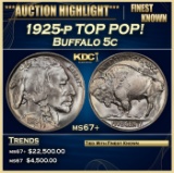 1925-p Buffalo Nickel TOP POP! 5c ms67+ SEGS