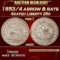 1853/4 arrow & rays Seated Liberty Quarter 25c ms63 USCG