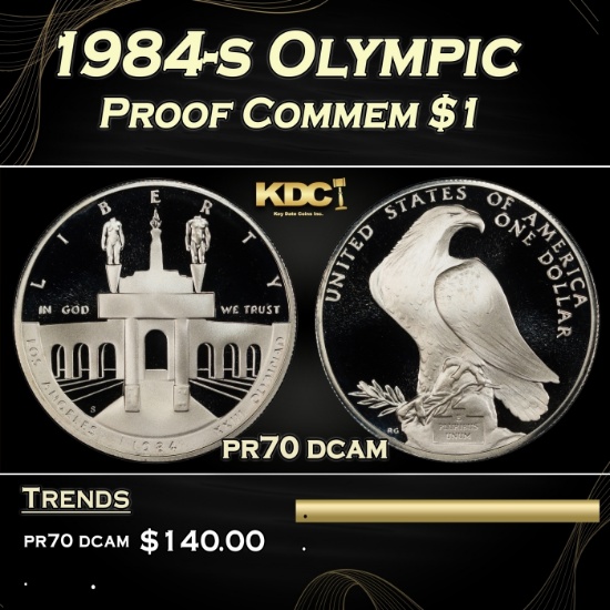 1984-s Olympic Proof Modern Commem Dollar $1 pr70 dcam SEGS