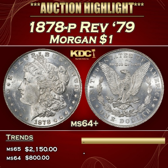 1878-p Rev '79 Morgan Dollar $1 ms64+ SEGS
