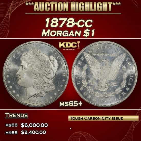 1878-cc Morgan Dollar $1 ms65+ SEGS