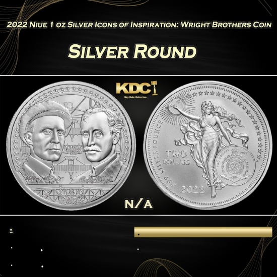 2022 Niue 1 oz Silver Icons of Inspiration: Wright Brothers Coin