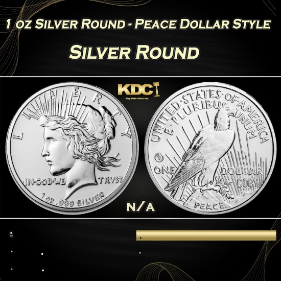 1 oz Silver Round - Peace Dollar Style