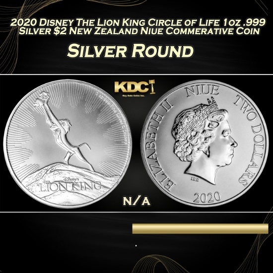 2020 Disney The Lion King Circle of Life 1oz .999 Silver $2 New Zealand Niue Commerative Coin Grades