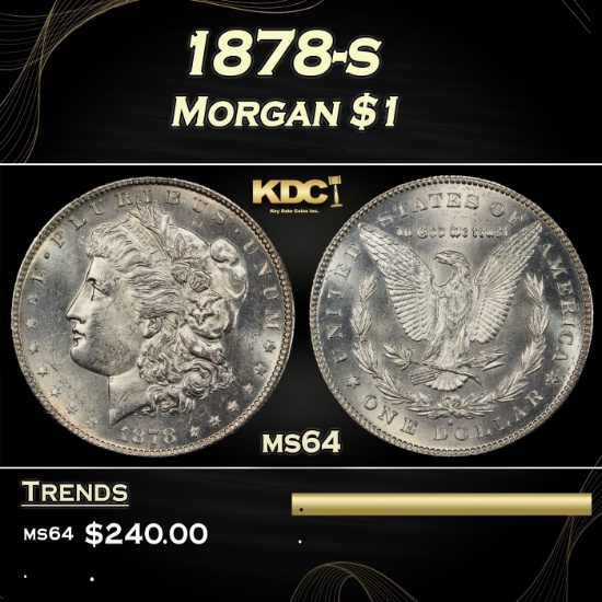 1878-s Morgan Dollar $1 Grades ms64