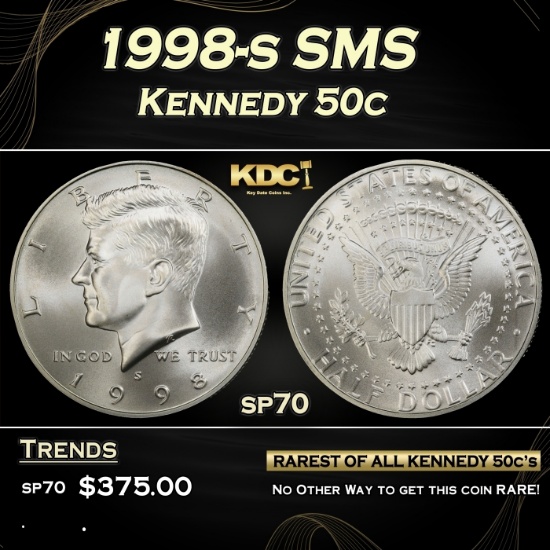 1998-s SMS Kennedy Half Dollar 50c sp70 SEGS