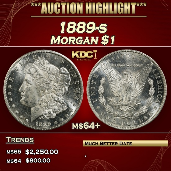 1889-s Morgan Dollar $1 ms64+ SEGS
