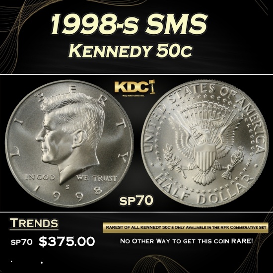 1998-s SMS Kennedy Half Dollar 50c sp70 SEGS