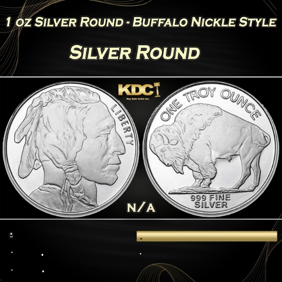 1 oz Silver Round - Buffalo Nickle Style