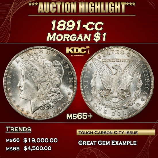 1891-cc Morgan Dollar $1 ms65+ SEGS
