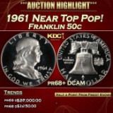 1961 Proof Franklin Half Dollar Near Top Pop! 50c pr68+ DCAM SEGS