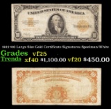 1922 $10 Large Size Gold Certificate Grades vf25 Signatures Speelman/White