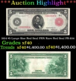 1914 $5 Large Size Red Seal FRN Rare Red Seal Grades xf FR-834