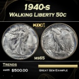 1940-s Walking Liberty Half Dollar 50c Grades ms65