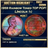 1959 Proof Lincoln Cent Rainbow Toned TOP POP! 1c pr67 bn SEGS