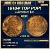 1918-p Lincoln Cent TOP POP! 1c ms68 rd SEGS