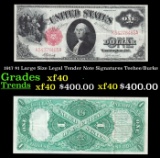 1917 $1 Large Size Legal Tender Note Grades xf Signatures Teehee/Burke