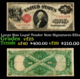 1917 $1 Large Size Legal Tender Note Grades vf+ Signatures Elliott/Burke