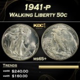 1941-p Walking Liberty Half Dollar 50c Grades ms65+