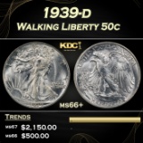 1939-d Walking Liberty Half Dollar 50c ms66+ SEGS