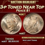 1923-p Peace Dollar Toned Near Top Pop $1 ms67 SEGS