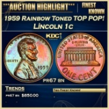 1959 Proof Lincoln Cent Rainbow Toned TOP POP! 1c pr67 bn SEGS