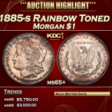 1885-s Morgan Dollar Rainbow Toned $1 ms65+ SEGS