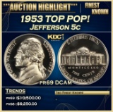 1953 Proof Jefferson Nickel TOP POP! 5c pr69 DCAM SEGS