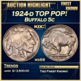 1924-d Buffalo Nickel TOP POP! 5c ms66 SEGS