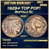 1929-p Buffalo Nickel TOP POP! 5c ms67+ SEGS