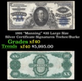 1891 $20 Large Silze Silver Certificate 
