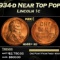 1934-d Lincoln Cent Near Top Pop 1c ms66+ rd SEGS