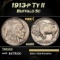 1913-p Ty II Buffalo Nickel 5c Grades ms65