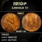 1910-p Lincoln Cent 1c Grades ms65+ rd