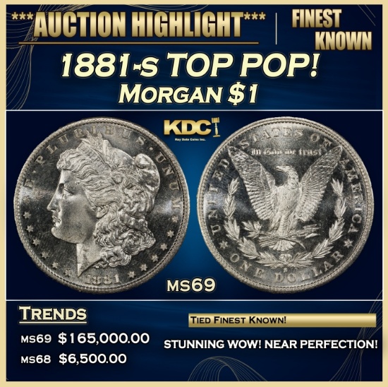 1881-s Morgan Dollar TOP POP! $1 ms69 SEGS