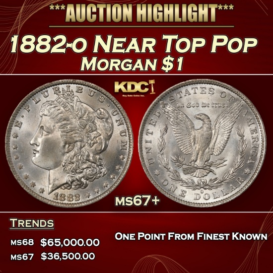 1882-o Morgan Dollar Near Top Pop $1 ms67+ SEGS