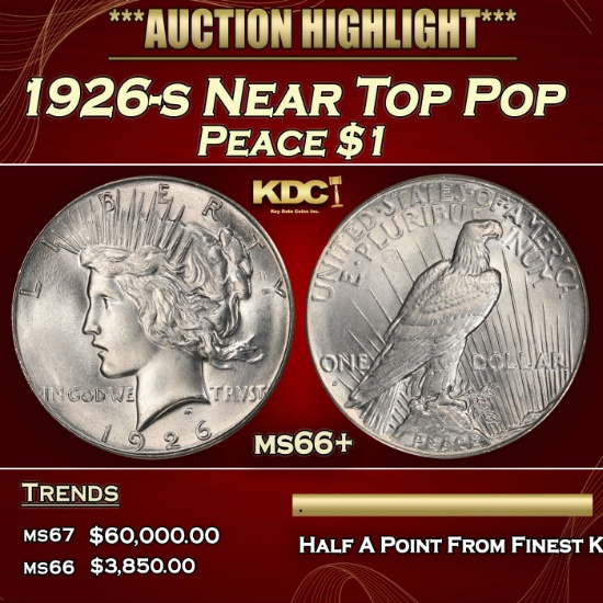 1926-s Peace Dollar Near Top Pop $1 ms66+ SEGS