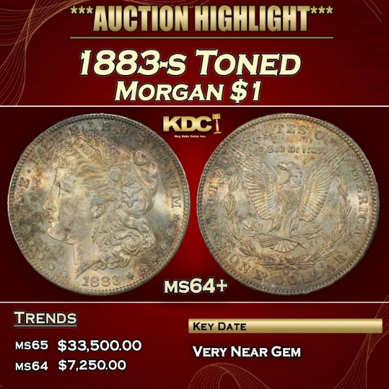 1883-s Morgan Dollar Toned $1 ms64+ SEGS