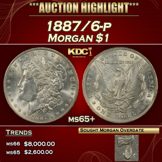 1887/6-p Morgan Dollar $1 ms65+ SEGS