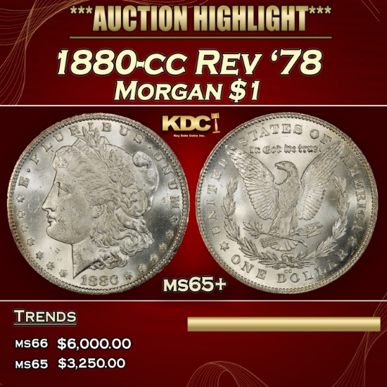 1880-cc Rev '78 Morgan Dollar $1 ms65+ SEGS