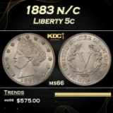1883 n/c Liberty Nickel 5c Grades ms66