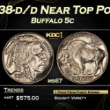 1938-d/d Buffalo Nickel Near Top Pop 5c ms67 SEGS