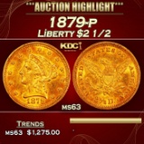 1879-p Gold Liberty Quarter Eagle $2 1/2 ms63 USCG