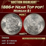1886-p Morgan Dollar Near Top pop! $1 ms67+ SEGS