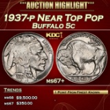 1937-p Buffalo Nickel Near Top Pop 5c ms67+ SEGS