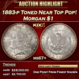 1883-p Morgan Dollar Toned Near Top Pop! $1 ms67+ SEGS
