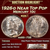 1926-d Mercury Dime Near Top Pop 10c ms66+ FSB SEGS