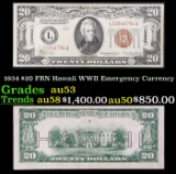 1934 $20 FRN Hawaii WWII Emergency Currency Grades Select AU